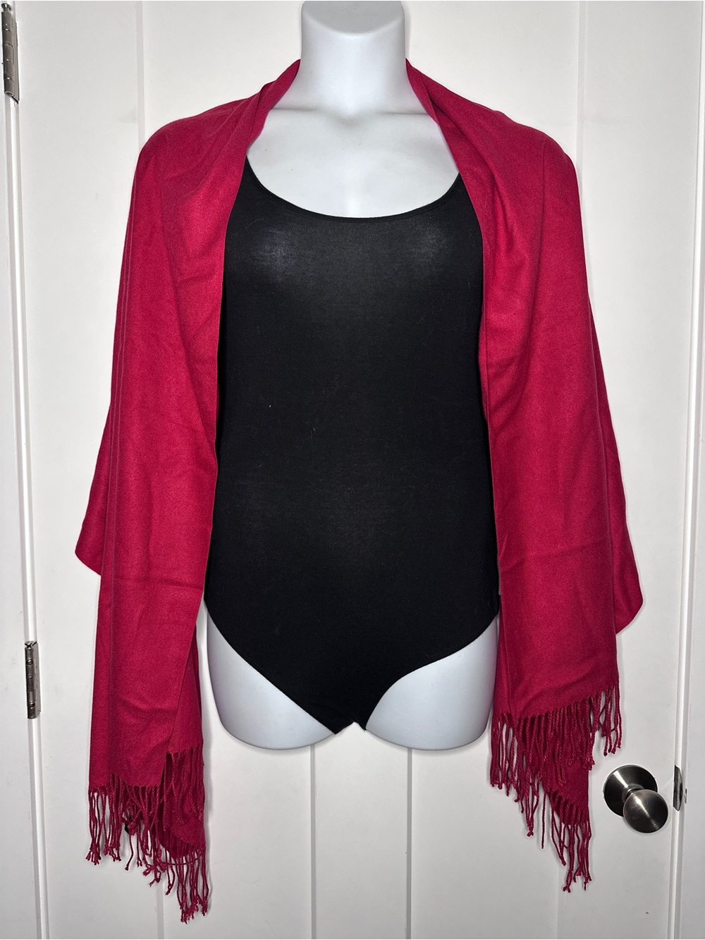 SUNY of Portugal Fuchsia Fringe Cashmere Shawl Wrap